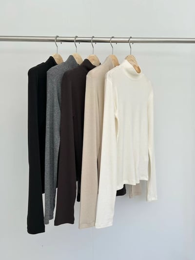 奶白最後一件！《可甜可鹽》liverpool天絲羊毛半高領打底衣1