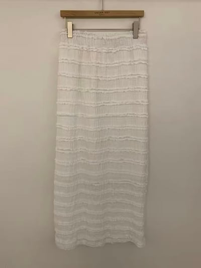 last 1早鳥價！《早春單品》蛋糕鬆緊直筒長裙(無實穿)5