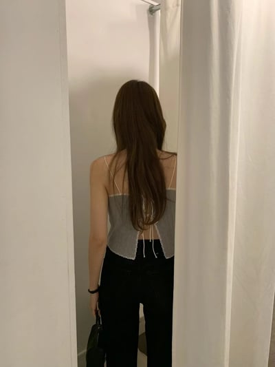 早鳥價開團中！《ounce》背後綁帶lace細肩帶直條紋背心4