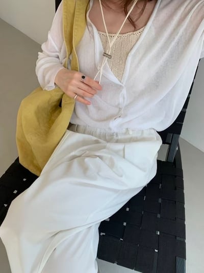 早鳥價開團中！《夏日罩衫》寬鬆大件落肩薄罩衫12