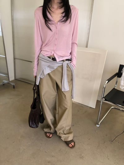 W5成團！《l&k》直紋斜排扣cd (onni推pink & sky)15