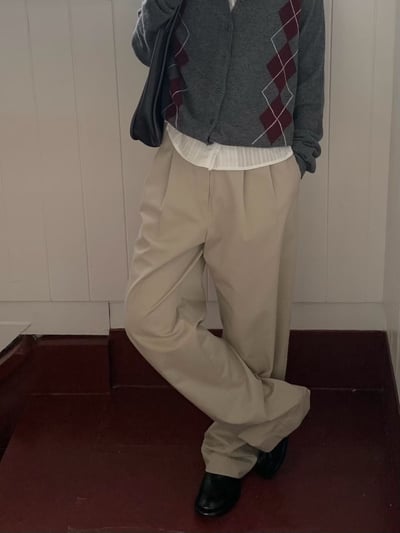 深藍現貨!《2025 trend》直式菱格紋針織外套24