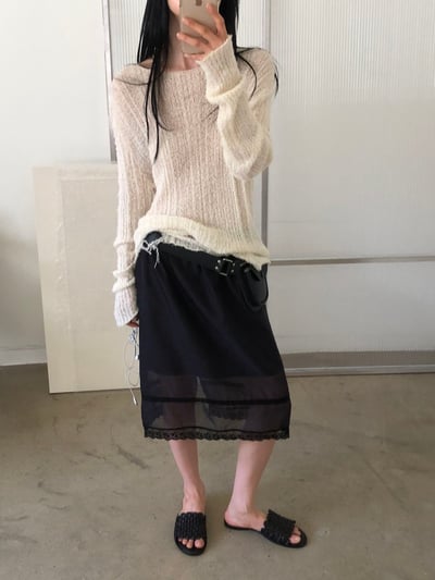 W5成團！《l&k》法式蕾絲半裙(onni推burgundy)5