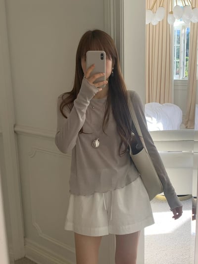 last 1早鳥價！《ounce》花邊下擺薄透打底衣7