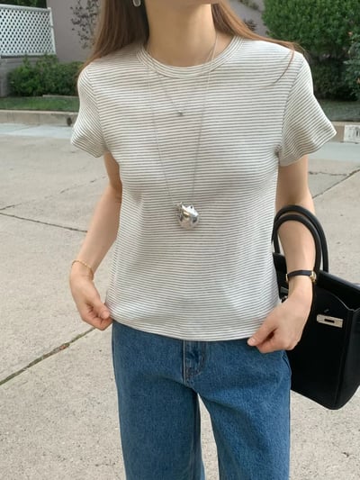 敗部復活開團中！《ounce》W6條紋舒適half tee2