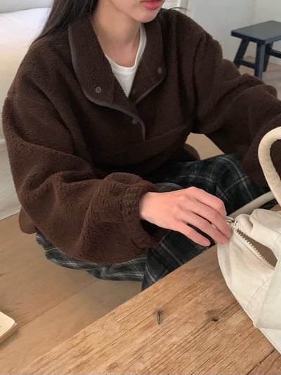 年後出貨！《平價韓貨》teddy jumper 翻領搖粒絨3