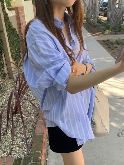 last 1早鳥價！《ounce》天空色直紋襯衫4