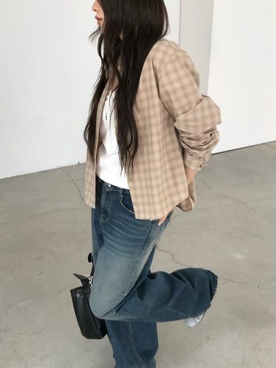 last 1早鳥價！《26春夏爆紅設計師》格紋短版襯衫15