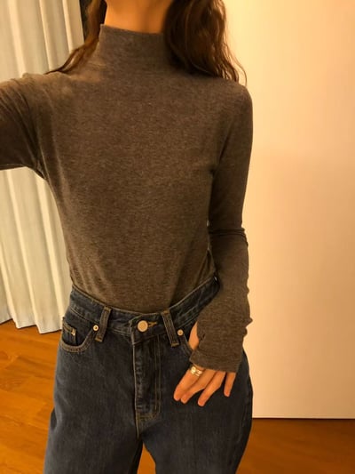 奶白最後一件！《可甜可鹽》liverpool天絲羊毛半高領打底衣15