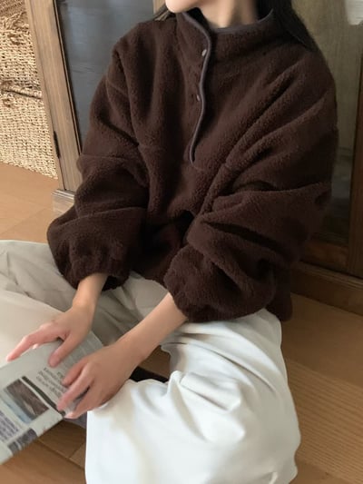 年後出貨！《平價韓貨》teddy jumper 翻領搖粒絨16