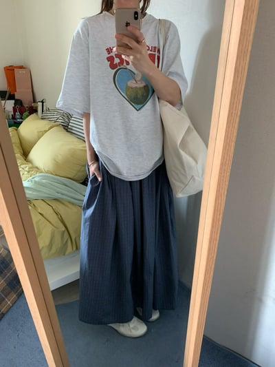 早鳥價開團中！《平價韓貨》寬鬆緊帶細格紋裙5