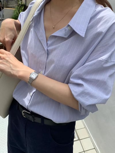 《ounce》落肩條紋襯衫21