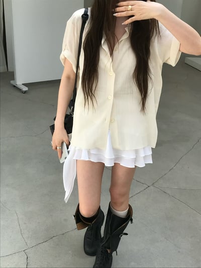 W7成團！《26春夏爆紅設計師》立體紋路感短袖罩衫18