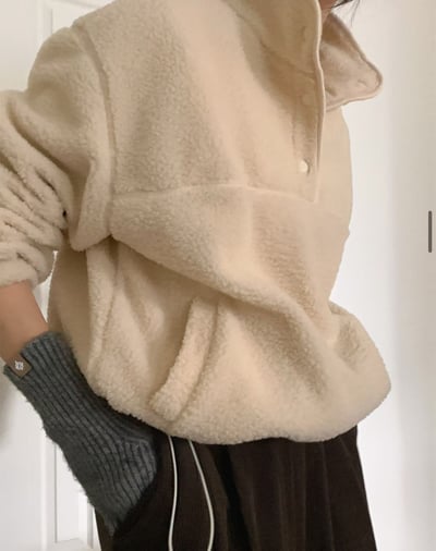 年後出貨！《平價韓貨》teddy jumper 翻領搖粒絨8