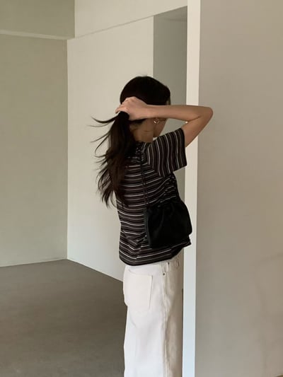 W6成團！《花語家》今年新款漂亮顯瘦條紋T(推black)14