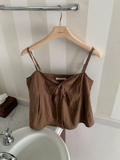 早鳥價開團中！《清新甜美》法式棉麻傘狀綁帶背心4