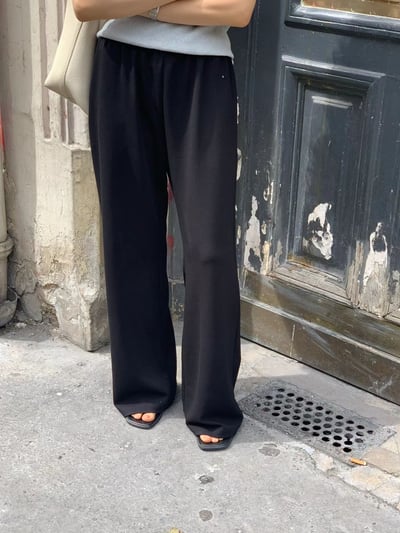 last 1早鳥價！《ounce》有口袋！腰鬆緊直筒休閒褲2