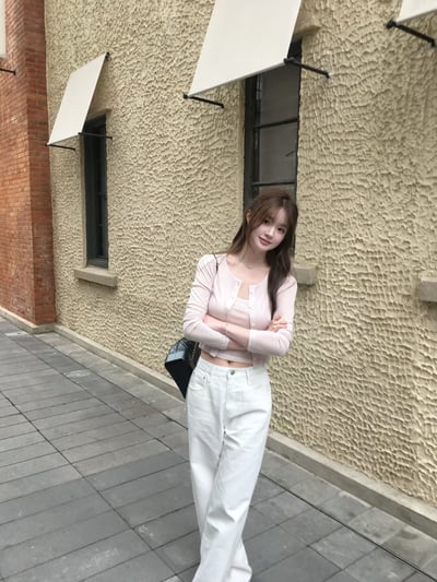 W6成團！《蔬菜家》直紋花邊背心+罩衫set(不可拆)4