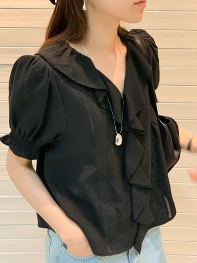 W6成團！《ounce》本周最推lace荷葉邊花苞袖襯衫2