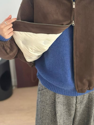 現貨！《冬天外套》麂皮短版QQ毛領鴨絨外套4