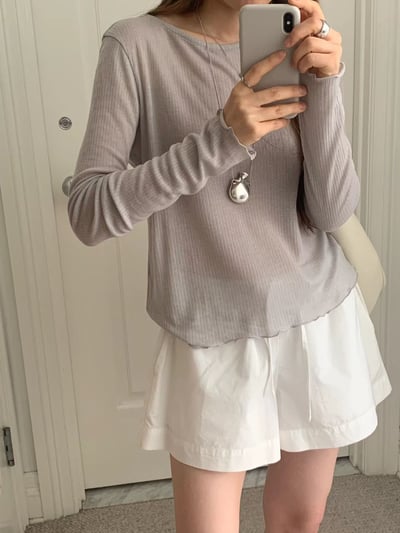 last 1早鳥價！《ounce》花邊下擺薄透打底衣8