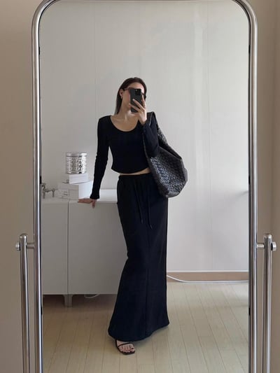 W8成團！《春夏打底》圓弧下擺長袖打底4