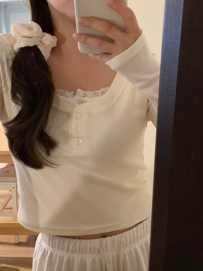 W5成團！《小清新》button T+ lace vest5