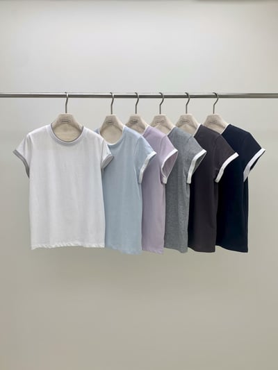 早鳥價開團中！《可愛甜美》撞色滾邊寬袖T-shirt3