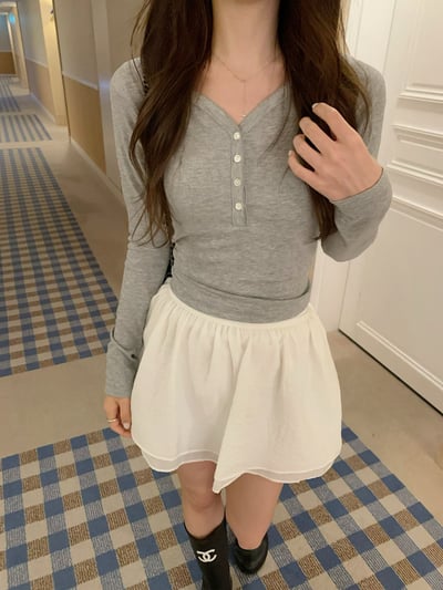 W6成團！《蔬菜家》花邊排扣打底衣4