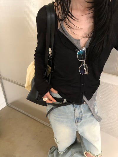 W5成團！《l&k》直紋斜排扣cd (onni推pink & sky)6