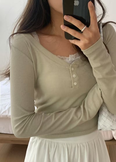 W5成團！《小清新》button T+ lace vest10