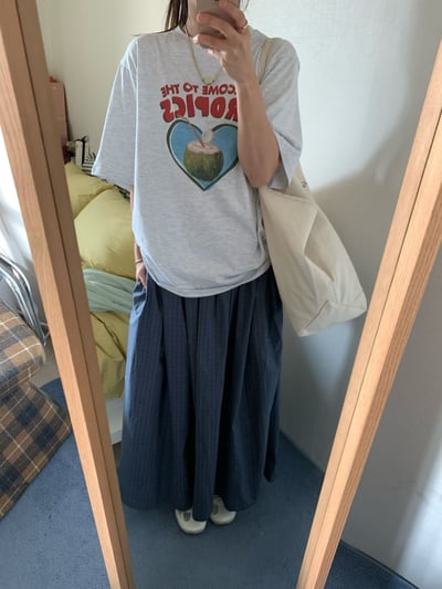 早鳥價開團中！《平價韓貨》寬鬆緊帶細格紋裙6