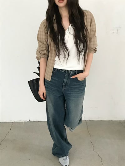 last 1早鳥價！《26春夏爆紅設計師》格紋短版襯衫13