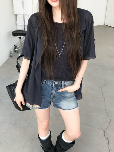 W7成團！《26春夏爆紅設計師》立體紋路感短袖罩衫14