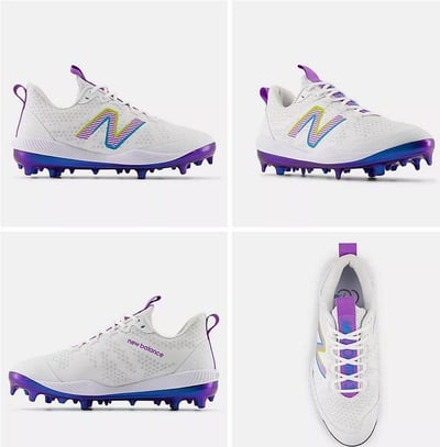 (小胖美國棒壘) 白紫配色 NB FuelCell COMPv3 膠釘鞋1