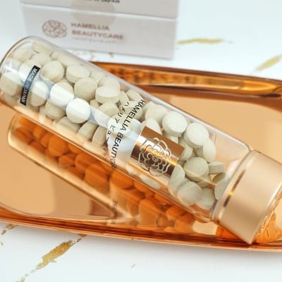 【iMeuu愛美悠】HAMELLIA 哈美尼雅120錠/盒 日本製造 南光製藥 口服玻尿酸 膠原蛋白 提亮  附提袋5