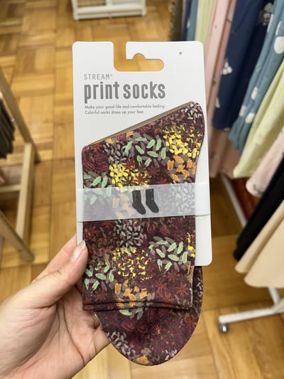 STREAM print socks 花系列 中筒襪 （23～25cm）19
