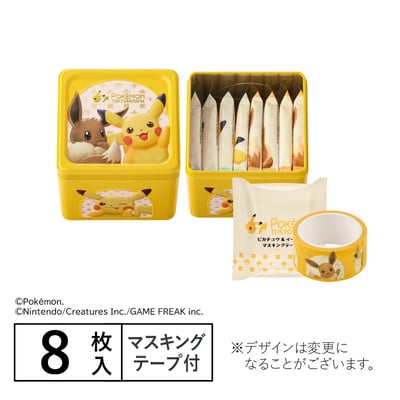 東京ばな奈 聯名寶可夢 伊布 皮卡丘 夾心餅乾 8枚入 鐵盒1