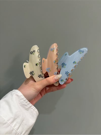 雙色花朵夾子5