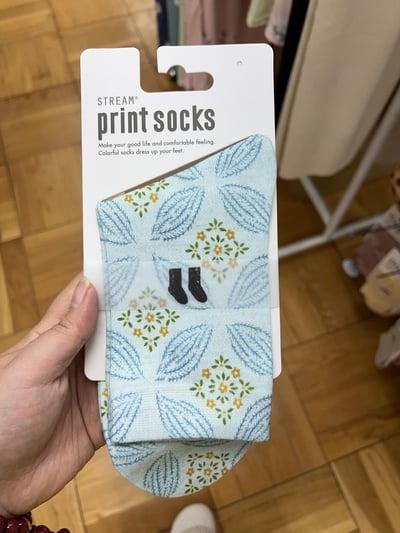 STREAM print socks 花系列 中筒襪 （23～25cm）9