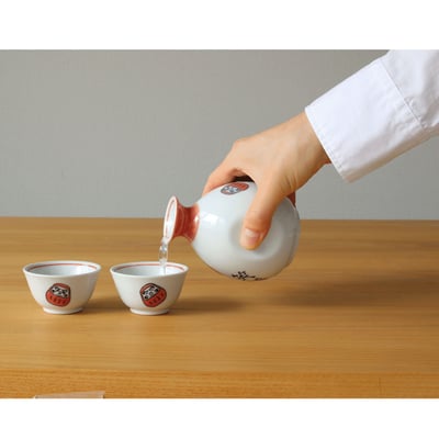 笑福だるま 酒器セット 清酒杯 3入組4