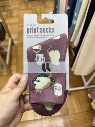 STREAM print socks 猫咪系列圖案中筒襪（23～25cm）13