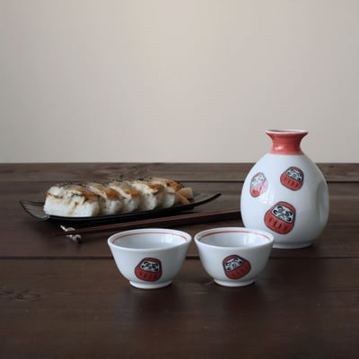 笑福だるま 酒器セット 清酒杯 3入組1