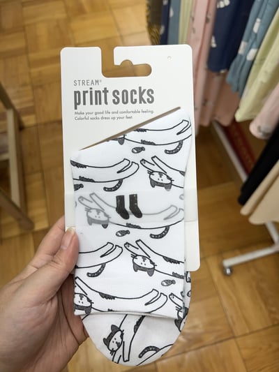 STREAM print socks 猫咪系列圖案中筒襪（23～25cm）15