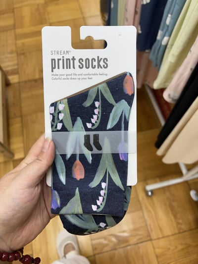 STREAM print socks 花系列 中筒襪 （23～25cm）15