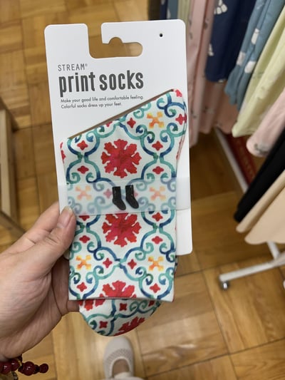 STREAM print socks 花系列 中筒襪 （23～25cm）11