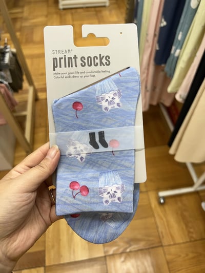 STREAM print socks 猫咪系列圖案中筒襪（23～25cm）11