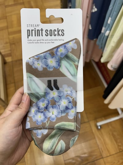 STREAM print socks 花系列 中筒襪 （23～25cm）17