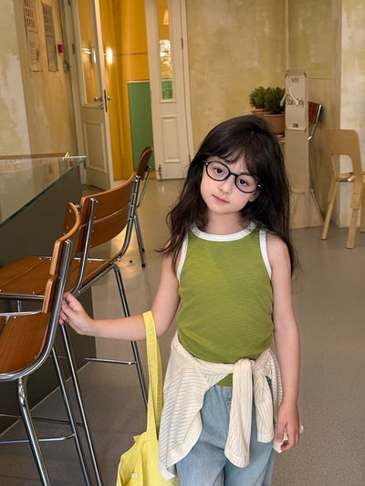 A1-003 韓式多巴胺無袖洋氣清爽撞色小背心7