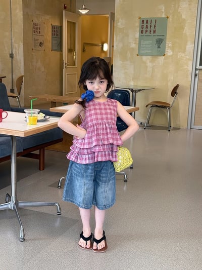 A1-009 韓版寬鬆復古美式中性百搭五分褲牛仔褲4